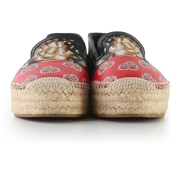 Alexander McQueen Leather Floral Paisley Print Platform Loafers Espadrilles - Picture 3 of 12